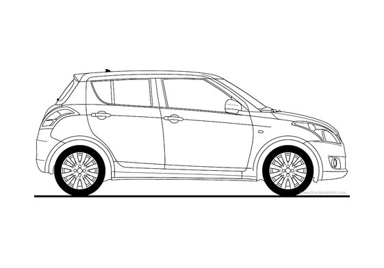 Download Drawing Suzuki Swift Hatchback 2010 In Ai Pdf Png Svg Formats